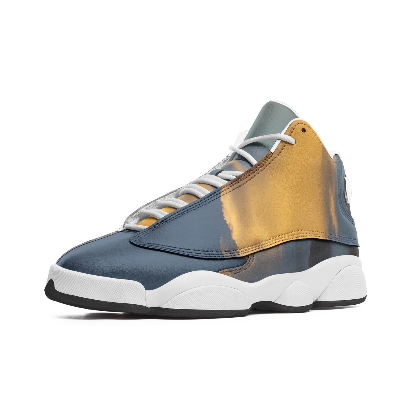 Waking up to peaceful tranquility. SunWhys Unisex High Top Leather Sneakers