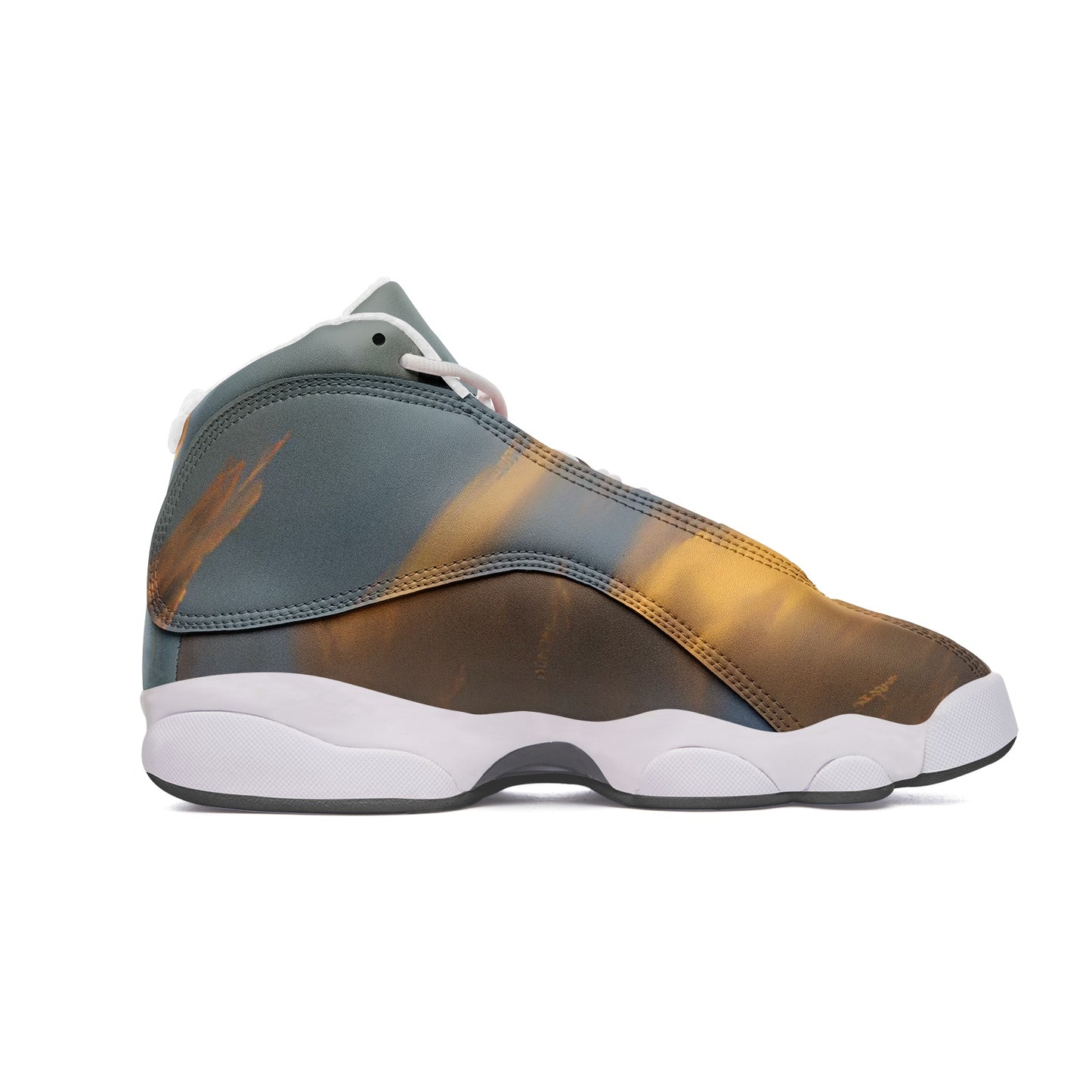 Waking up to peaceful tranquility. SunWhys Unisex High Top Leather Sneakers