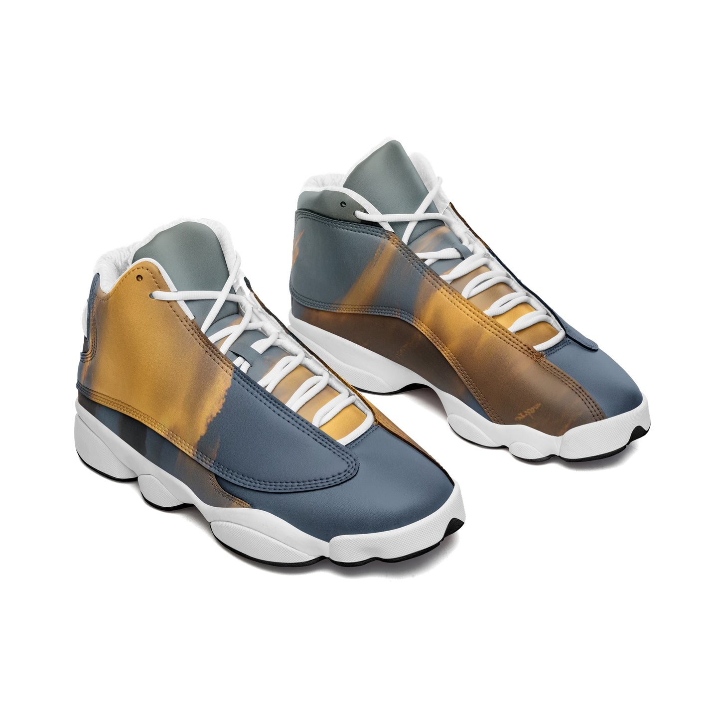 Waking up to peaceful tranquility. SunWhys Unisex High Top Leather Sneakers