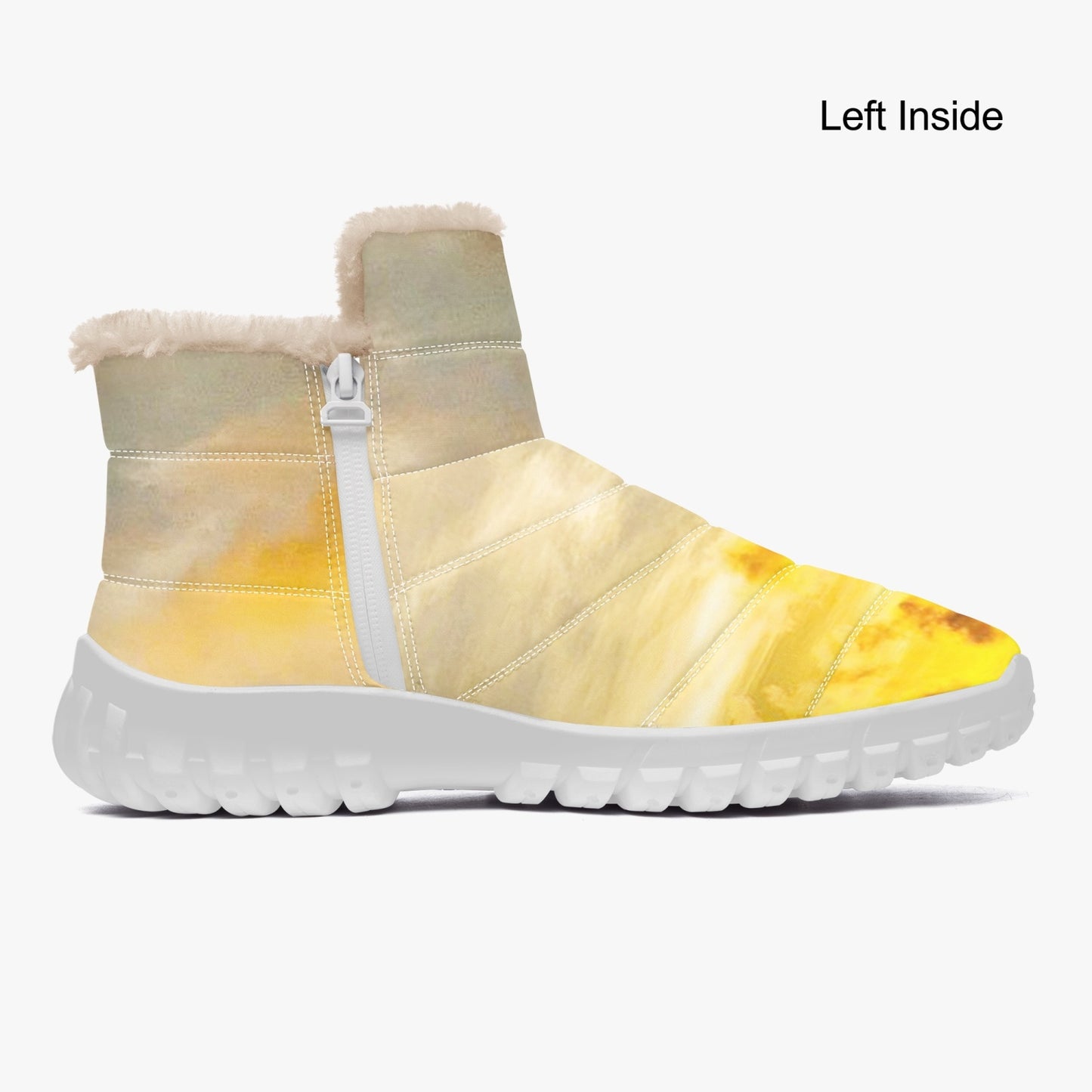 Sunrise brings calmness and peace. SunWhys Cotton-pad Fur Zipper Up Boots