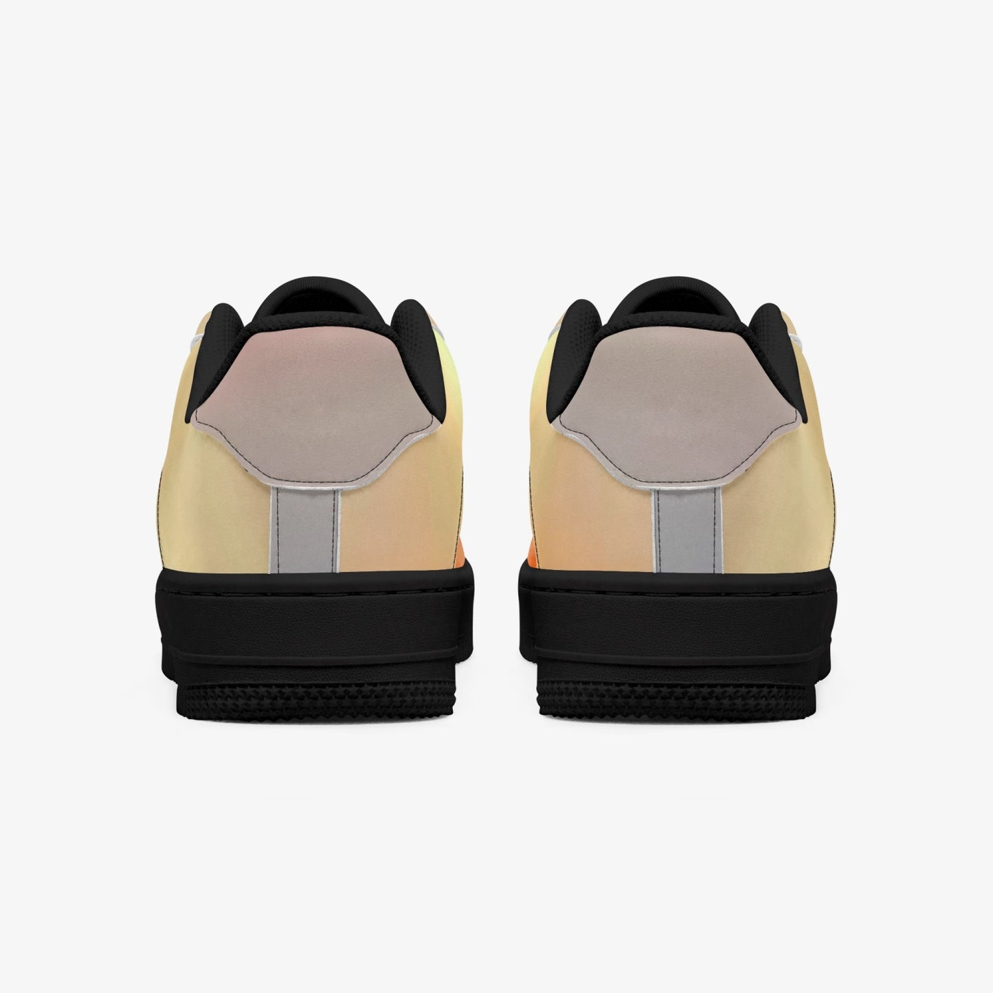 The sun's glow radiates peace. SunWhys AF1 Low-Top Leather Sports Sneakers - Black Sole
