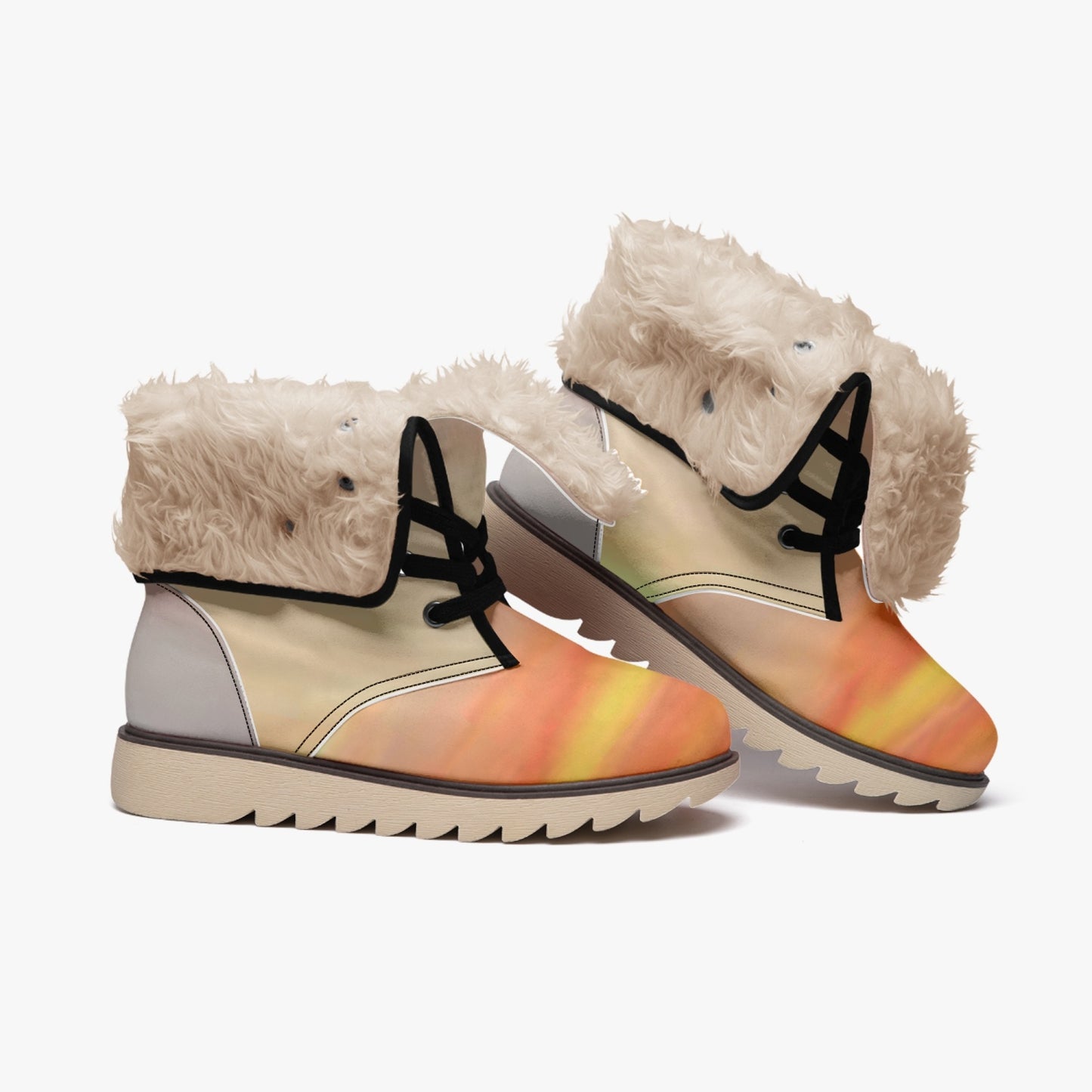 The sun's glow radiates peace. SunWhys Cotton-pad Fur Lining Boots