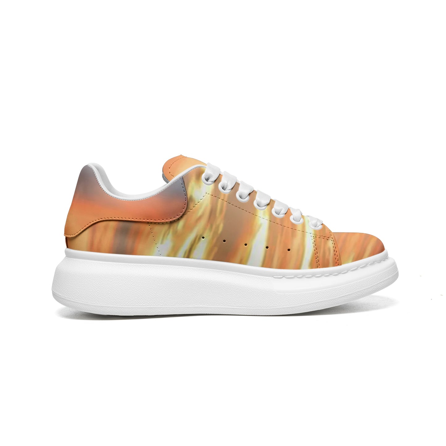 Tranquility embraces me at dawn. SunWhys Unisex Non Slip Lace Up Faux Leather Sneakers