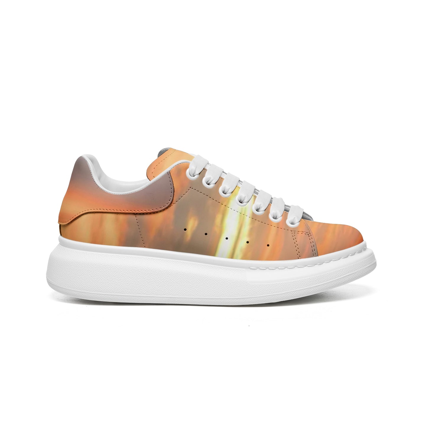 Tranquility embraces me at dawn. SunWhys Unisex Non Slip Lace Up Faux Leather Sneakers