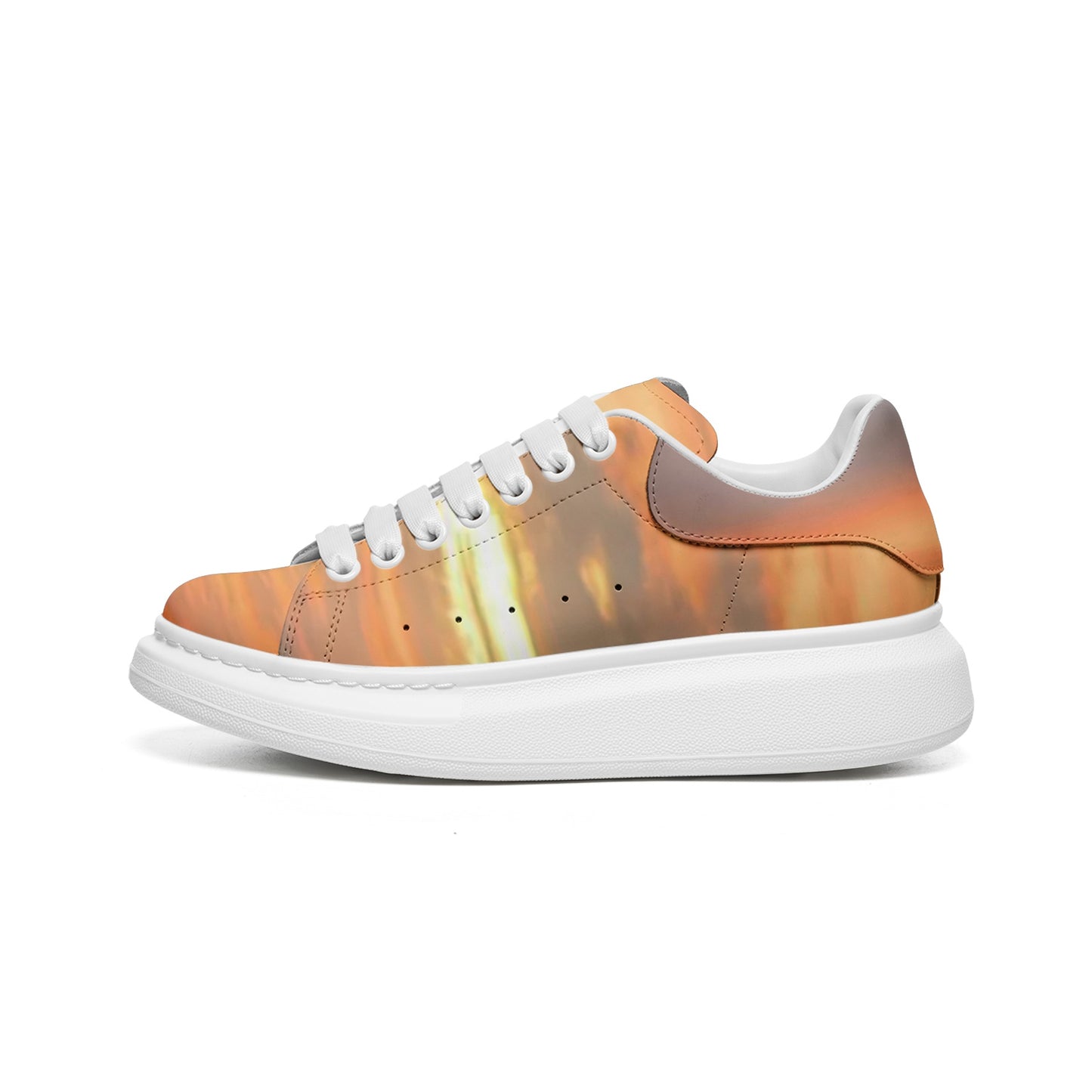 Tranquility embraces me at dawn. SunWhys Unisex Non Slip Lace Up Faux Leather Sneakers