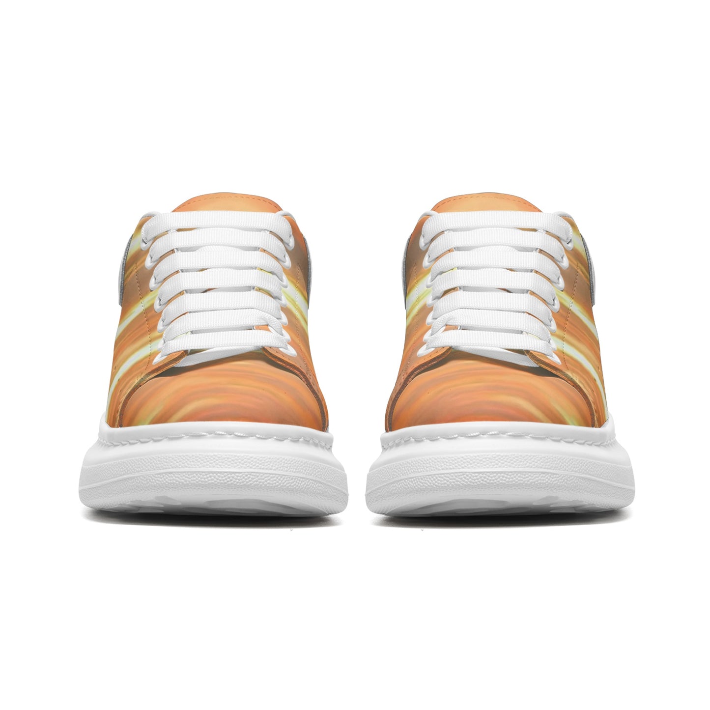 Tranquility embraces me at dawn. SunWhys Unisex Non Slip Lace Up Faux Leather Sneakers