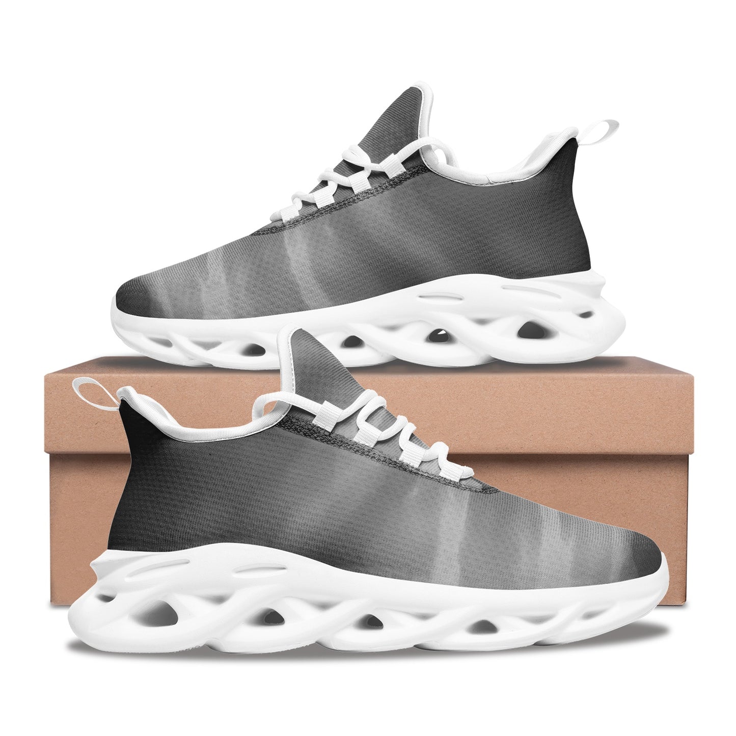 Vibrant skies welcome the arrival of morning. SunWhys Unisex Bounce Mesh Knit Sneakers