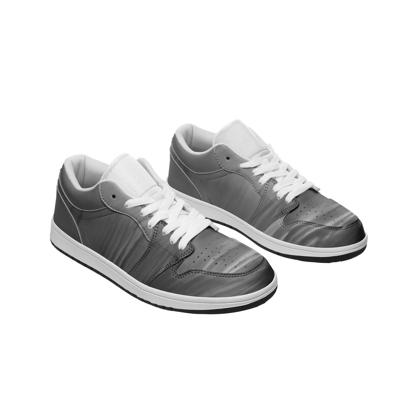 Serene landscapes are painted by the morning sunrise. SunWhys Unisex Low Top Leather Sneakers