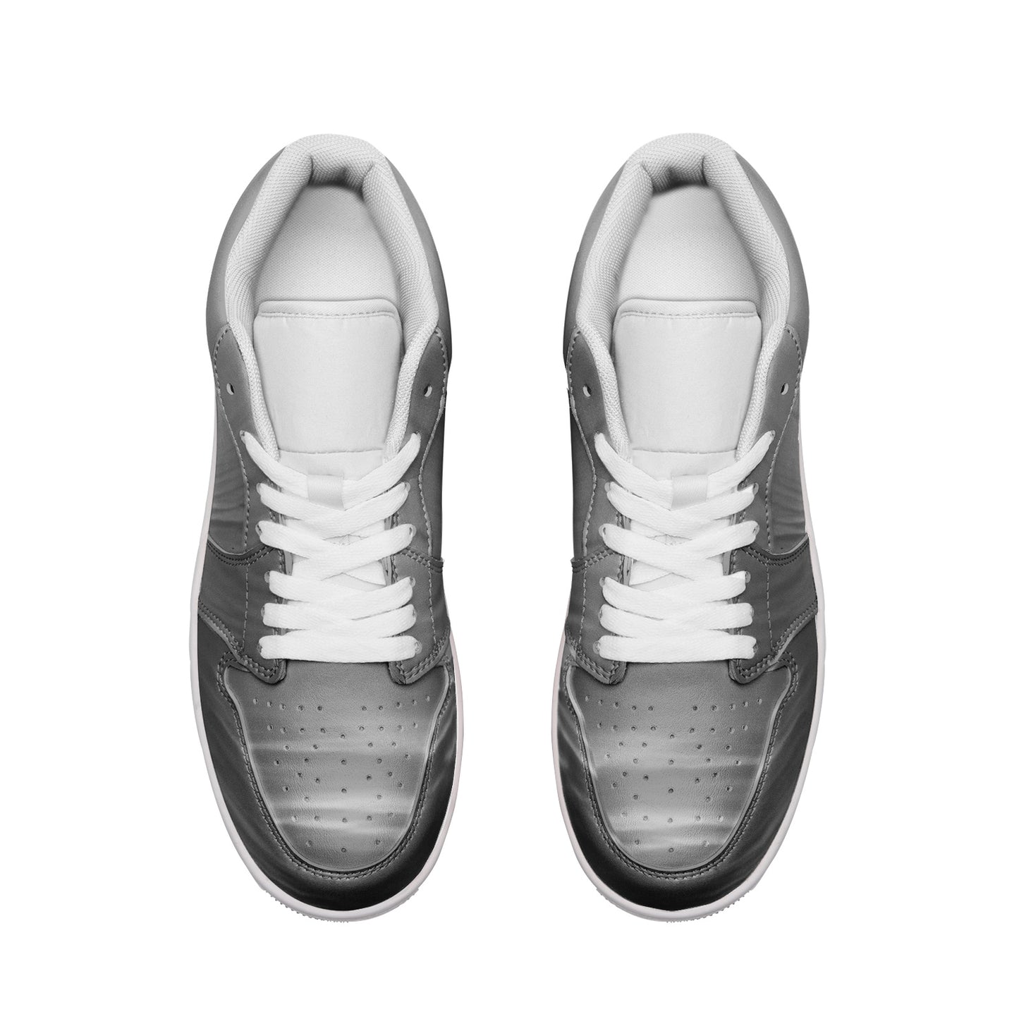 Serene landscapes are painted by the morning sunrise. SunWhys Unisex Low Top Leather Sneakers