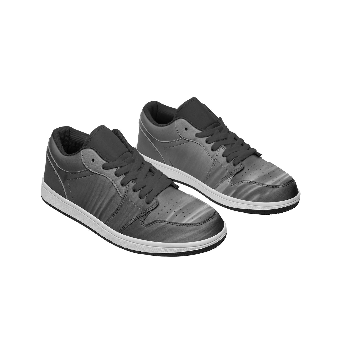 Serene landscapes are painted by the morning sunrise. SunWhys Unisex Low Top Leather Sneakers