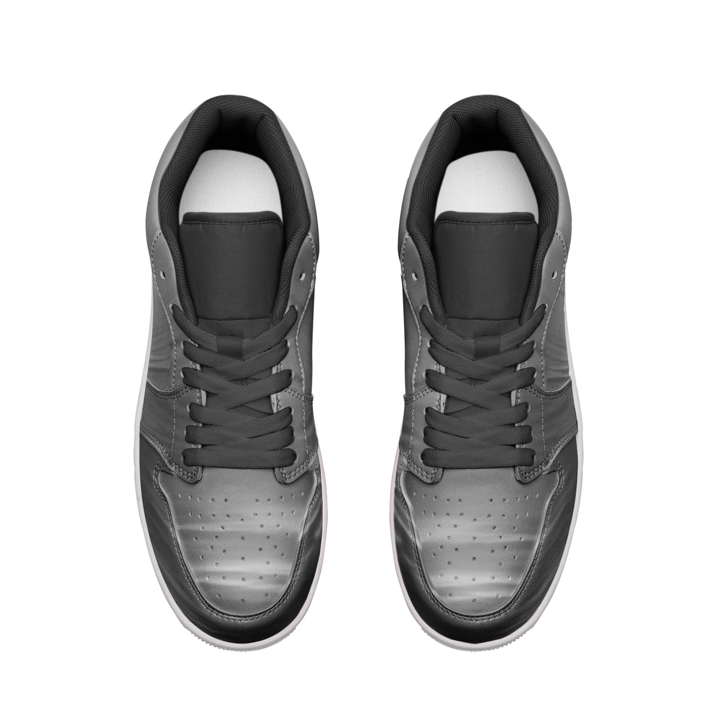 Serene landscapes are painted by the morning sunrise. SunWhys Unisex Low Top Leather Sneakers