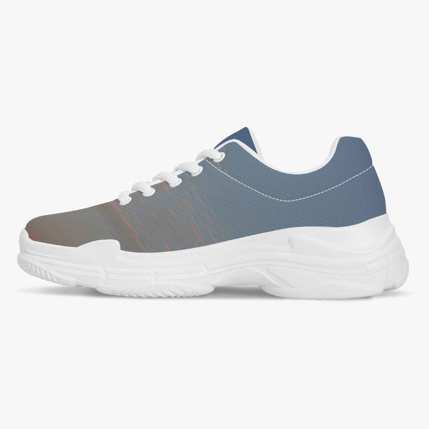 Peaceful awakening to nature's beauty. SunWhys Trendy Chunky Sneakers - White/Black