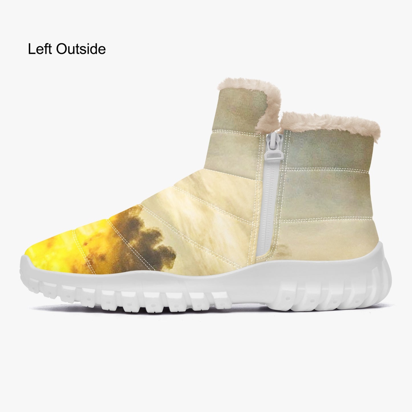 Sunrise brings calmness and peace. SunWhys Cotton-pad Fur Zipper Up Boots