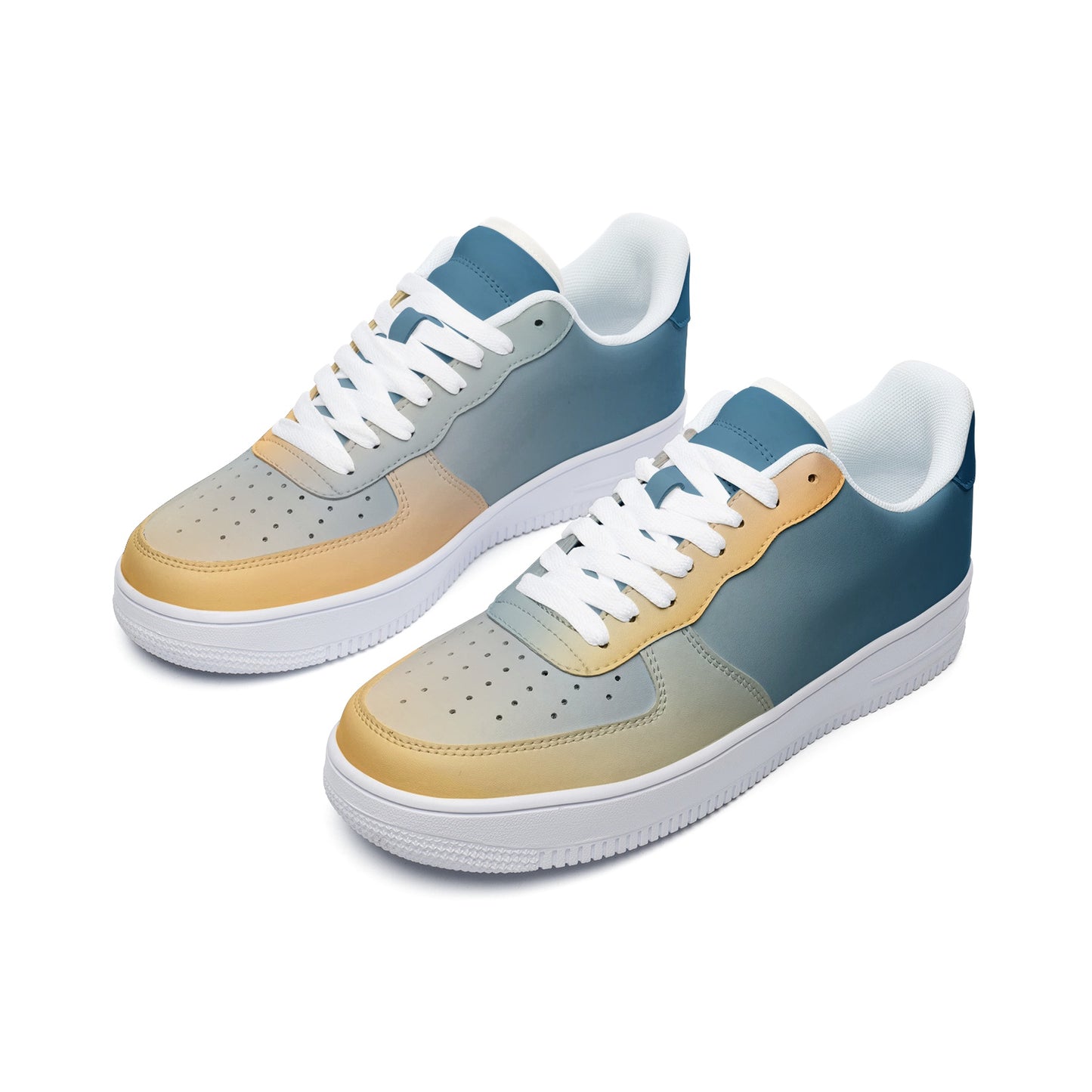 Finding happiness in the morning. SunWhys Unisex Low Top Leather Sneakers