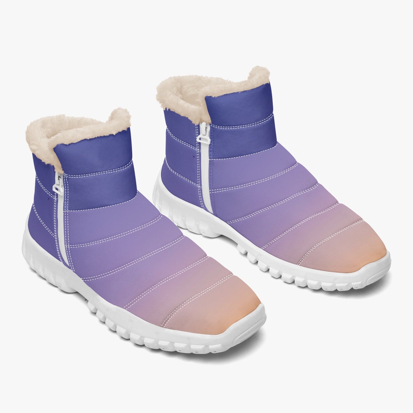 Waking up to peaceful harmony. SunWhys Cotton-pad Fur Zipper Up Boots