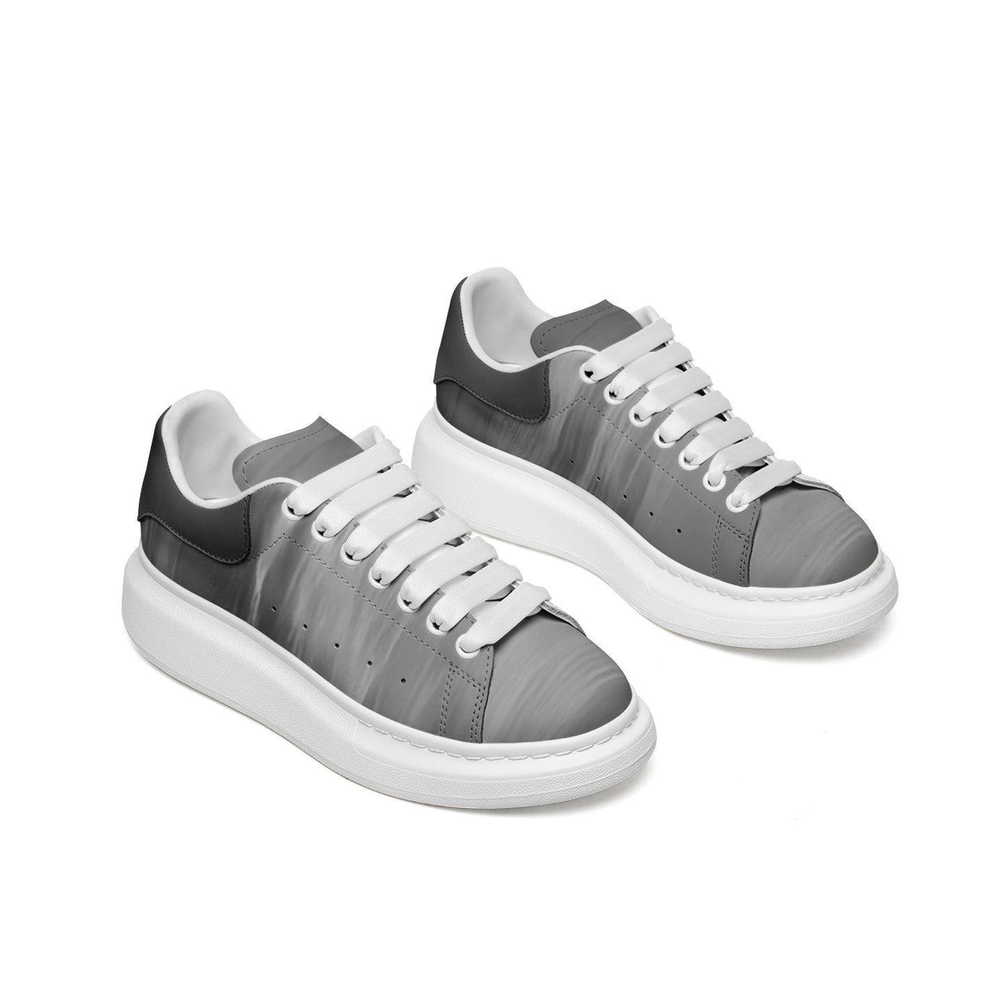 Venture into the day with sunrise energy. SunWhys Unisex Non Slip Lace Up Faux Leather Sneakers
