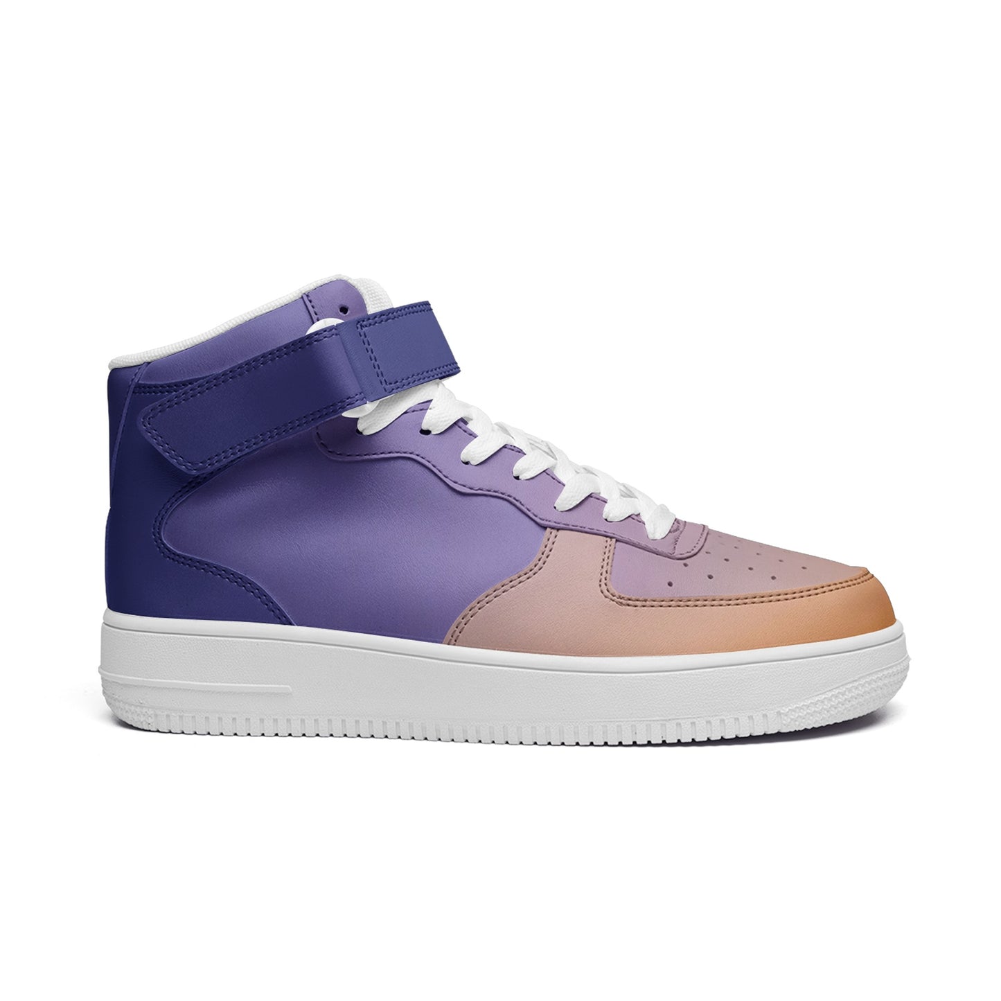 Waking up to peaceful harmony. SunWhys Unisex high Top Leather Sneakers