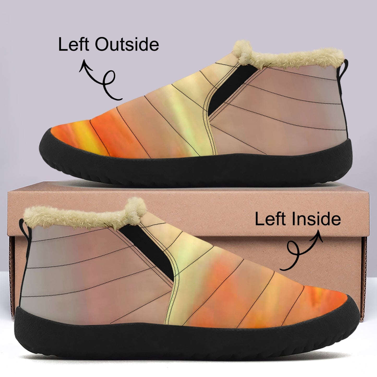 The sun's glow radiates peace. SunWhys Casual Cotton-pad Fur Shoes