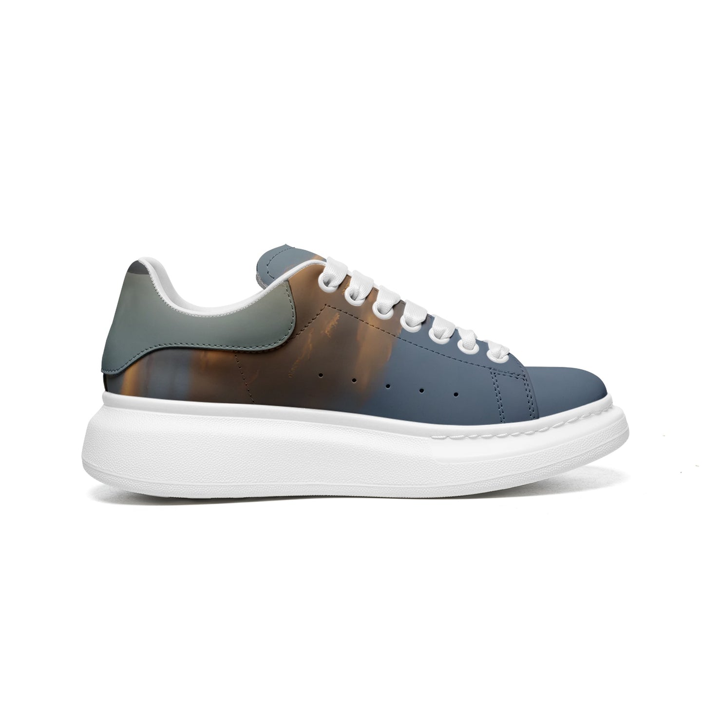 Waking up to peaceful tranquility. SunWhys Unisex Non Slip Lace Up Faux Leather Sneakers
