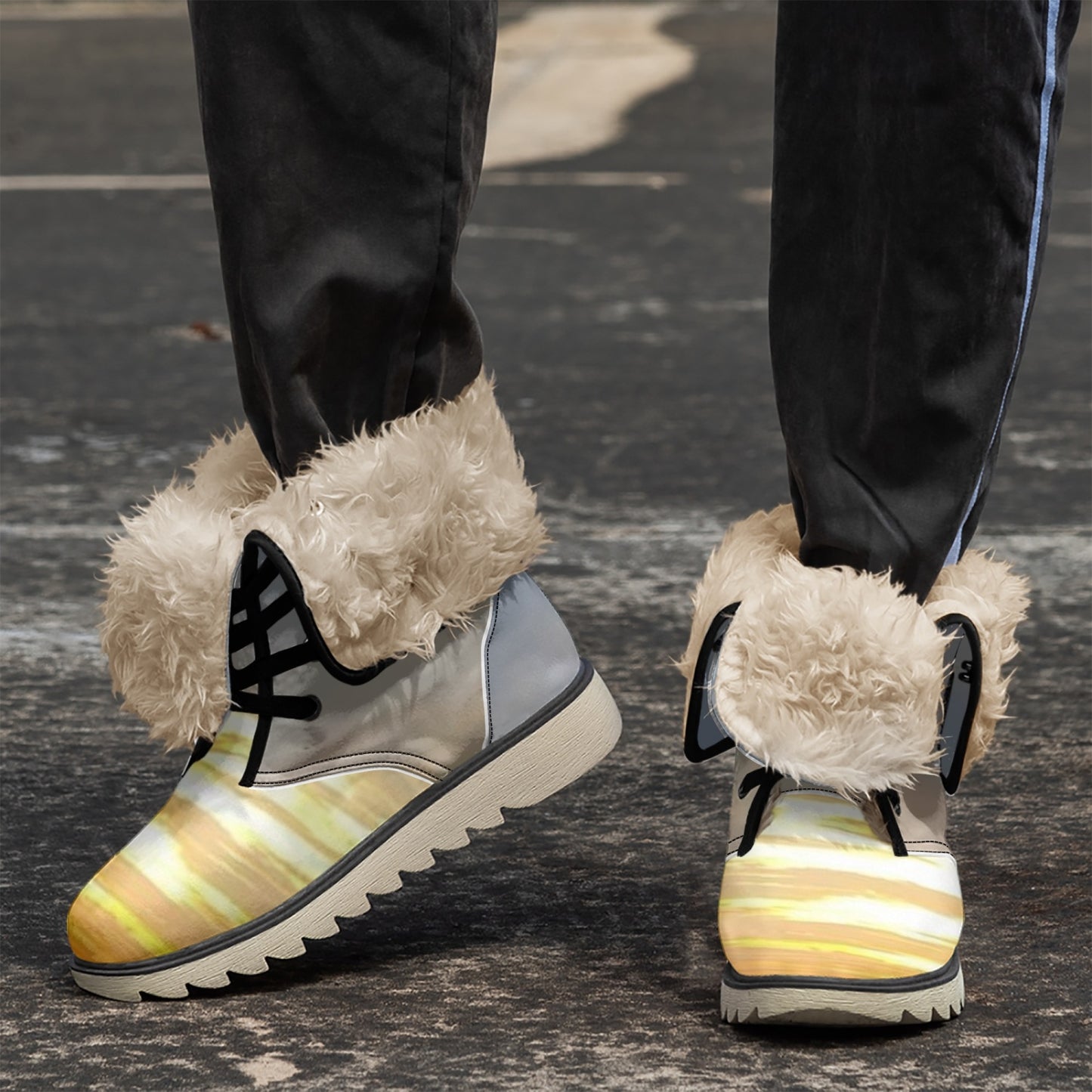 Radiant light fills morning air. SunWhys Cotton-pad Fur Lining Boots