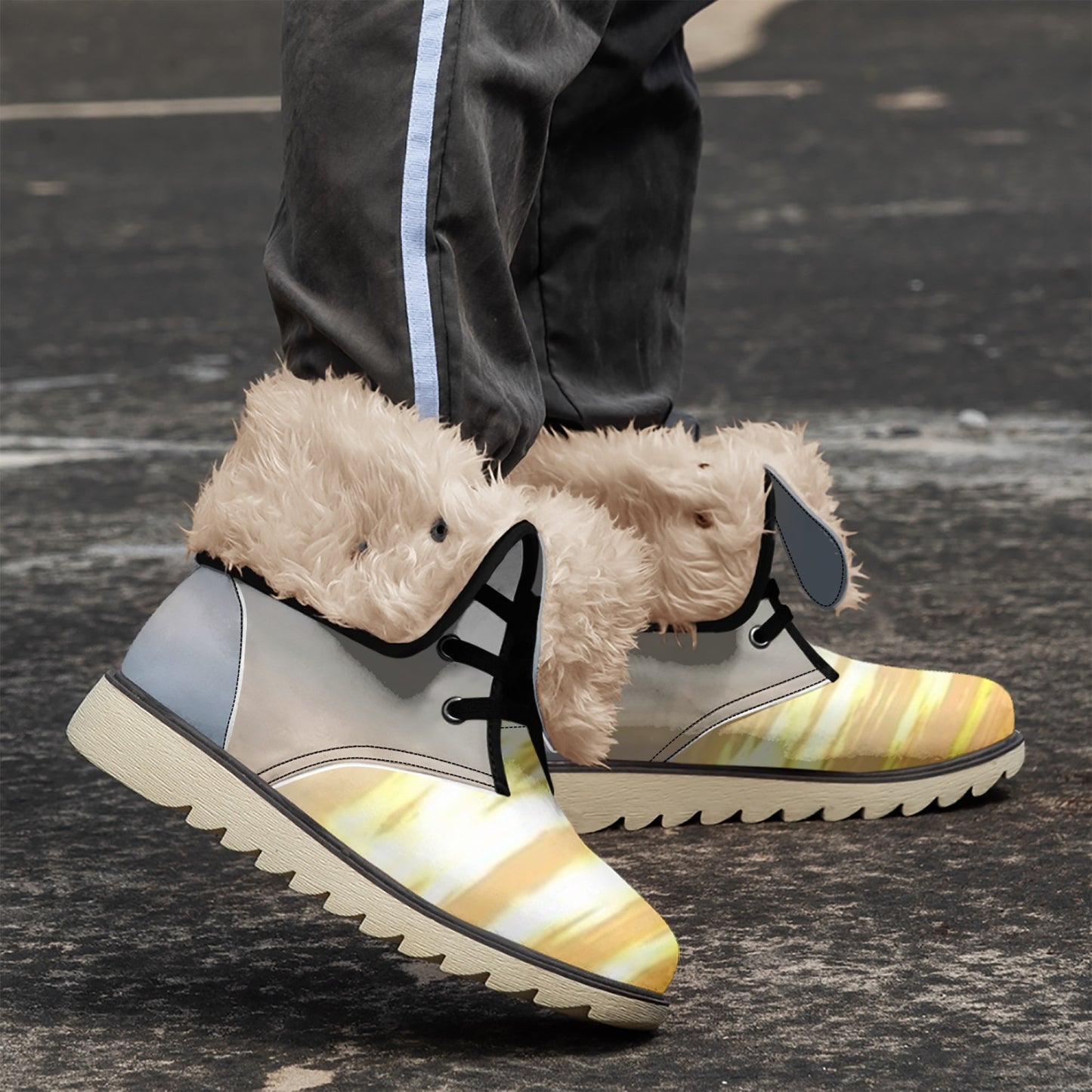 Radiant light fills morning air. SunWhys Cotton-pad Fur Lining Boots