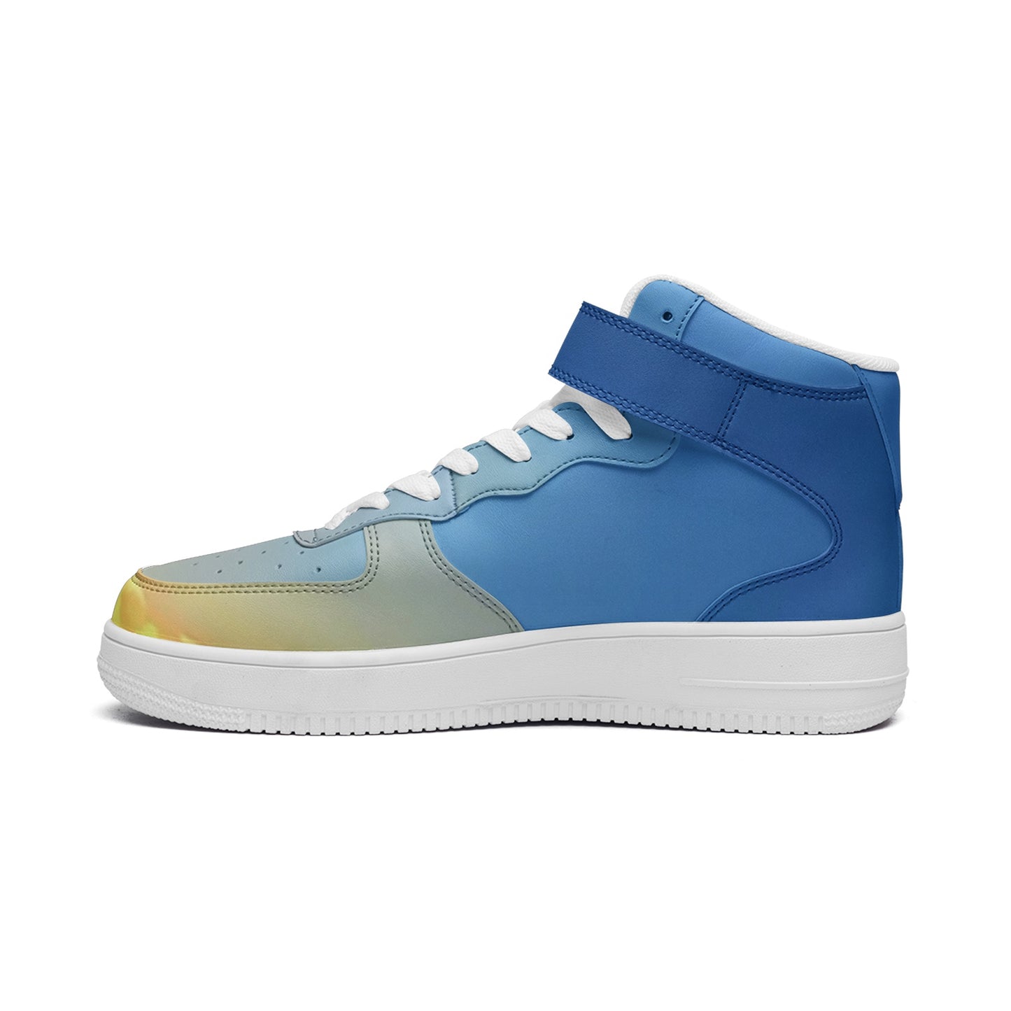 Waking up to tranquility surrounds. SunWhys Unisex high Top Leather Sneakers