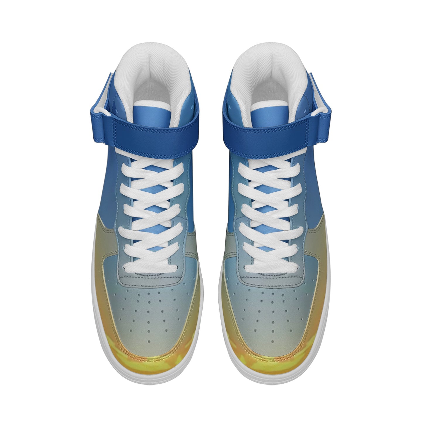 Waking up to tranquility surrounds. SunWhys Unisex high Top Leather Sneakers