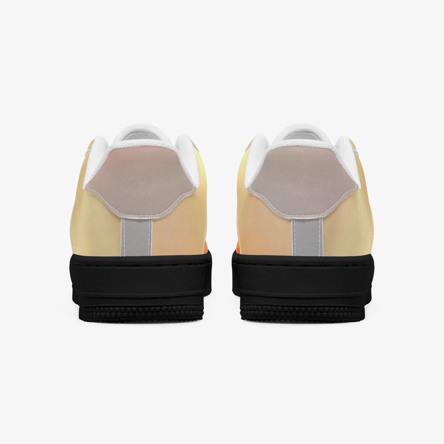 The sun's glow radiates peace. SunWhys AF1 Low-Top Leather Sports Sneakers - Black Sole