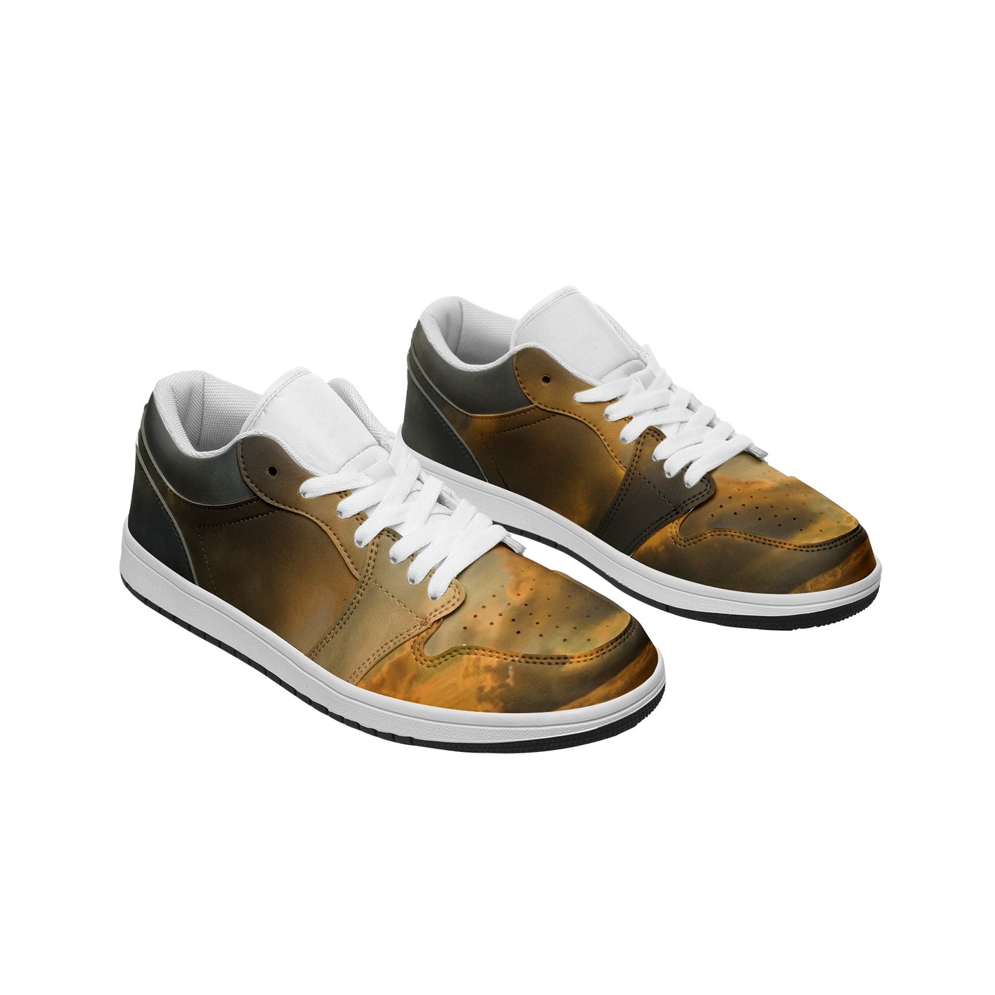 Waking up to pure tranquility. SunWhys Unisex Low Top Leather Sneakers