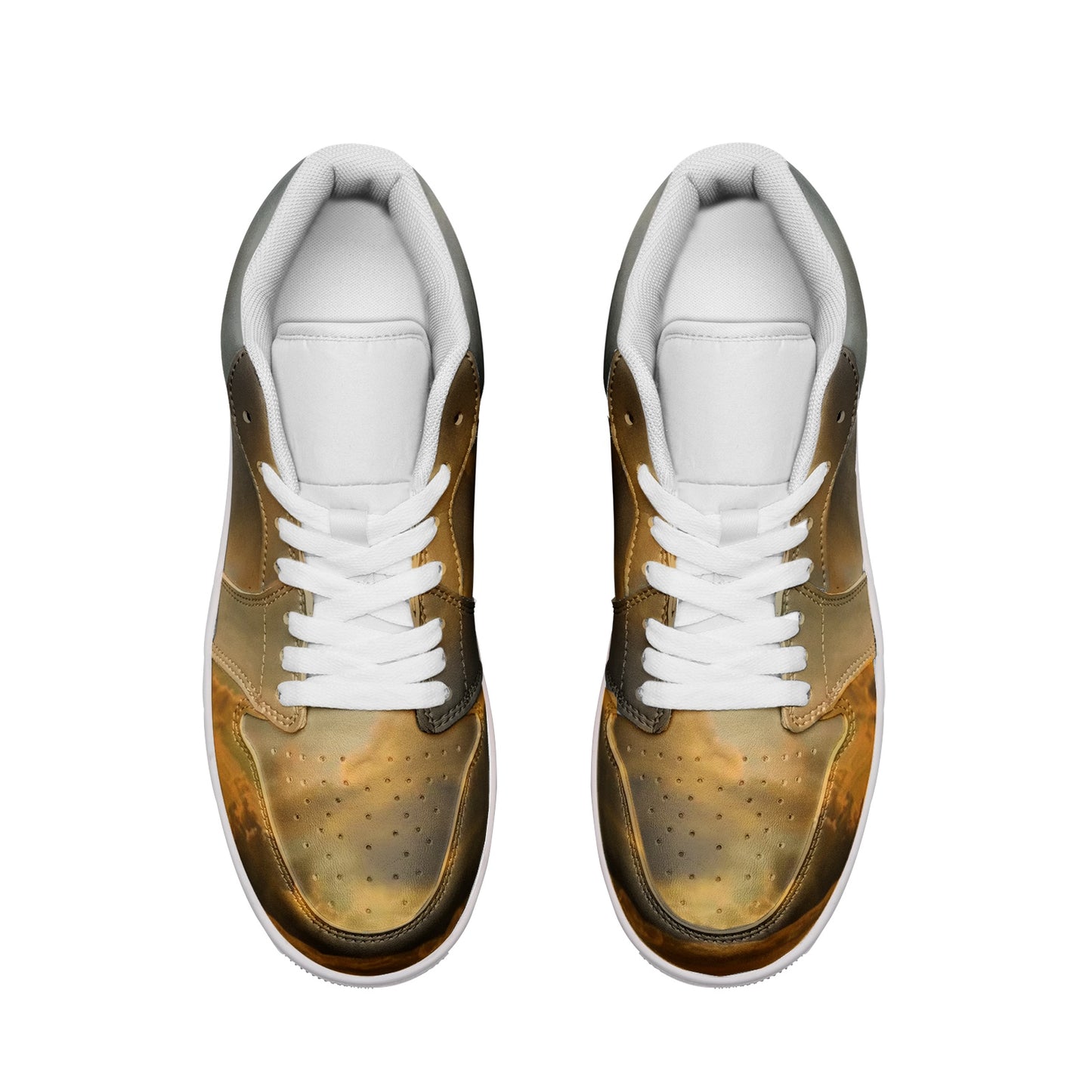 Waking up to pure tranquility. SunWhys Unisex Low Top Leather Sneakers