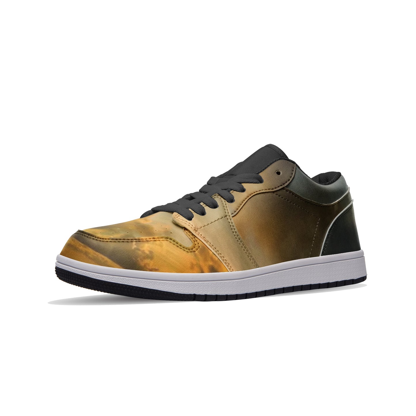 Waking up to pure tranquility. SunWhys Unisex Low Top Leather Sneakers