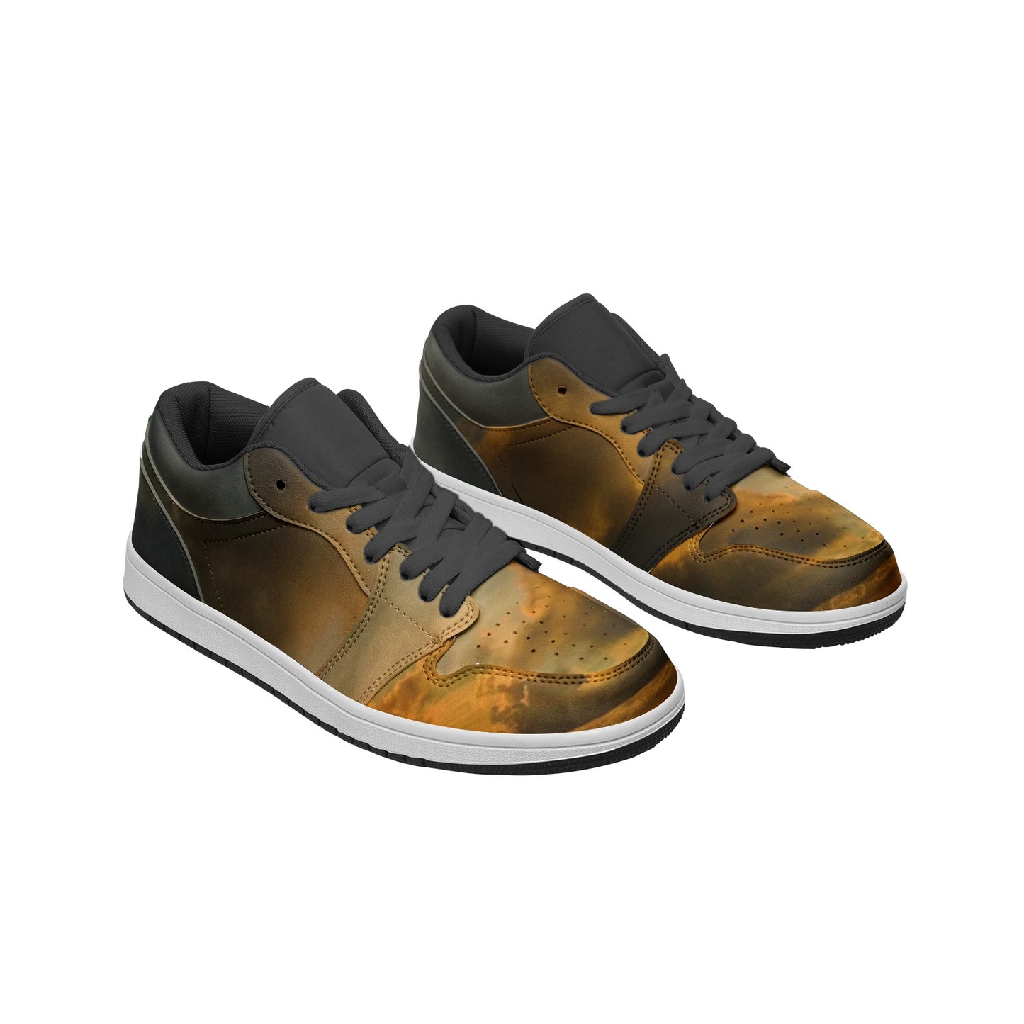 Waking up to pure tranquility. SunWhys Unisex Low Top Leather Sneakers