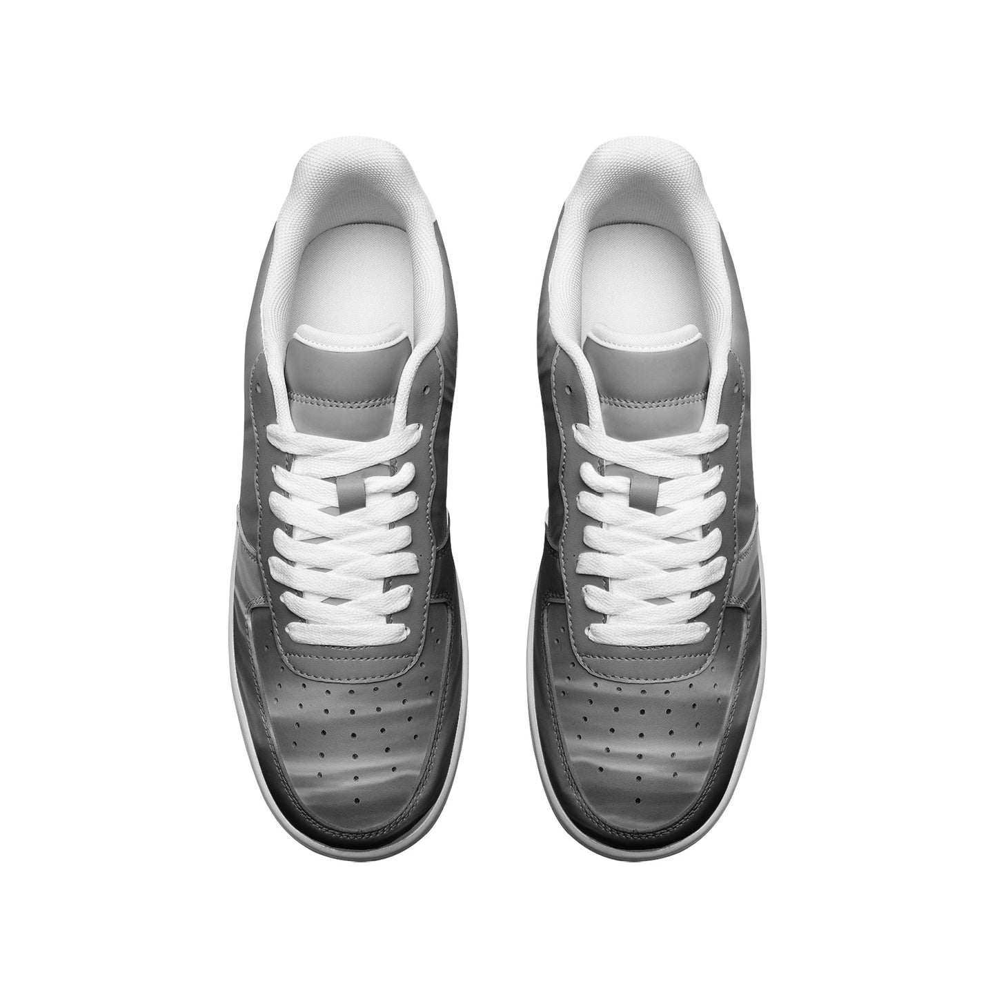 Serene landscapes are painted by the morning sunrise. SunWhys Unisex Low Top Leather Sneakers