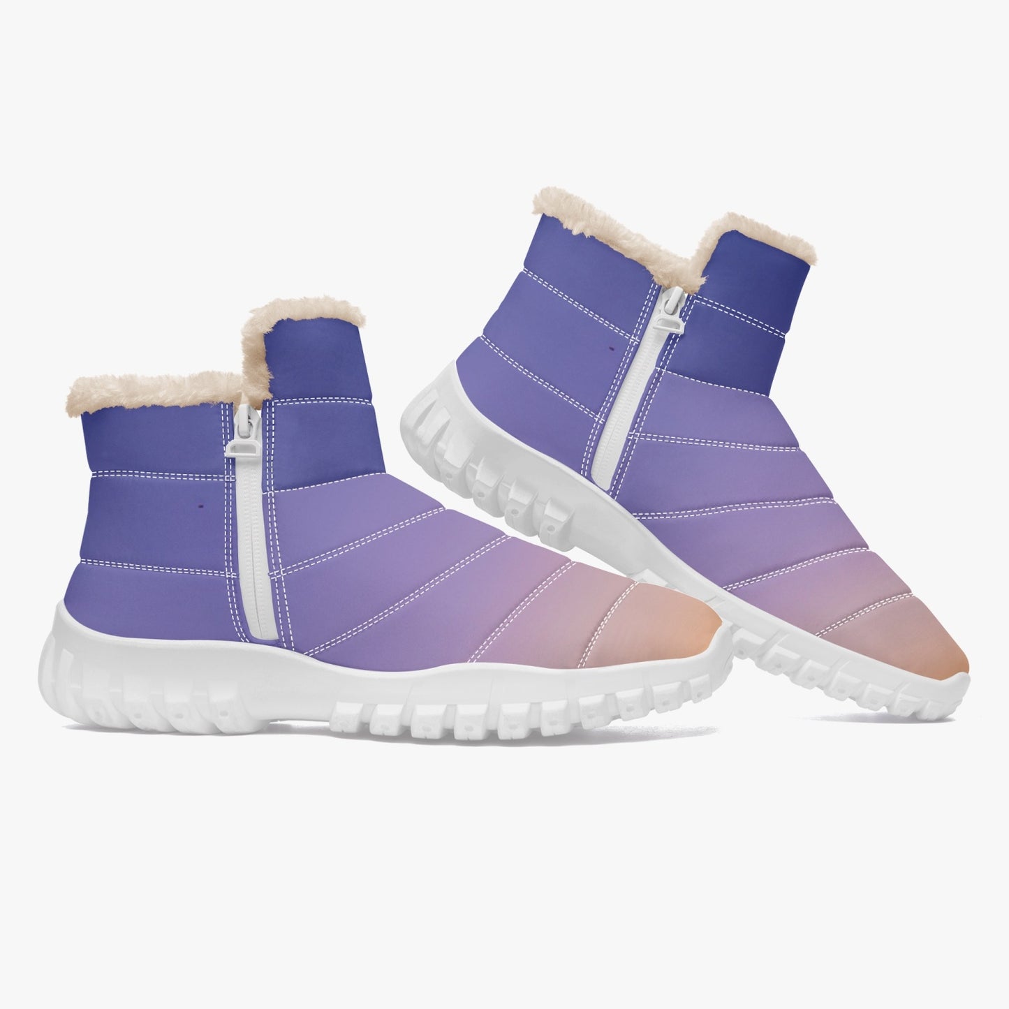 Waking up to peaceful harmony. SunWhys Cotton-pad Fur Zipper Up Boots