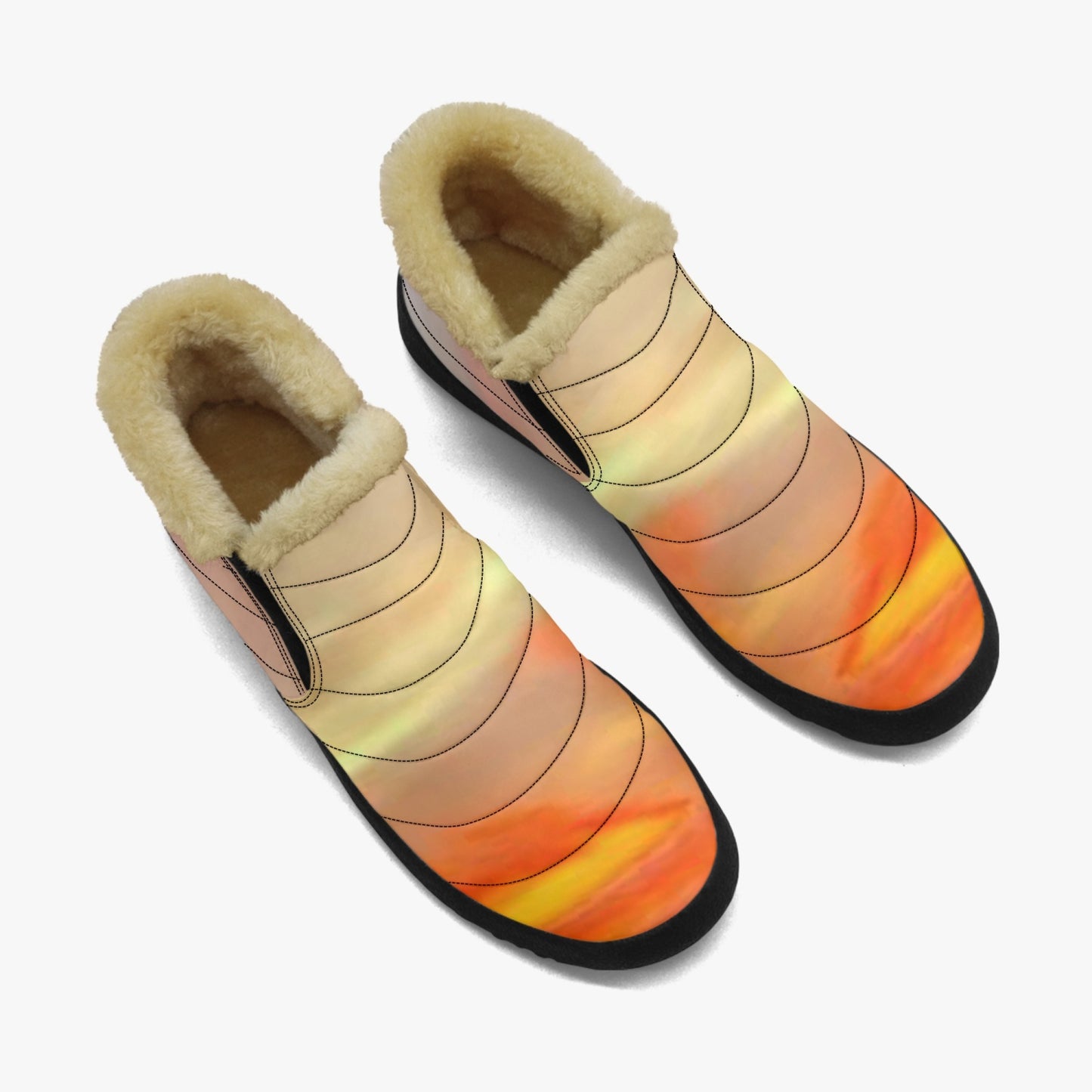The sun's glow radiates peace. SunWhys Casual Cotton-pad Fur Shoes