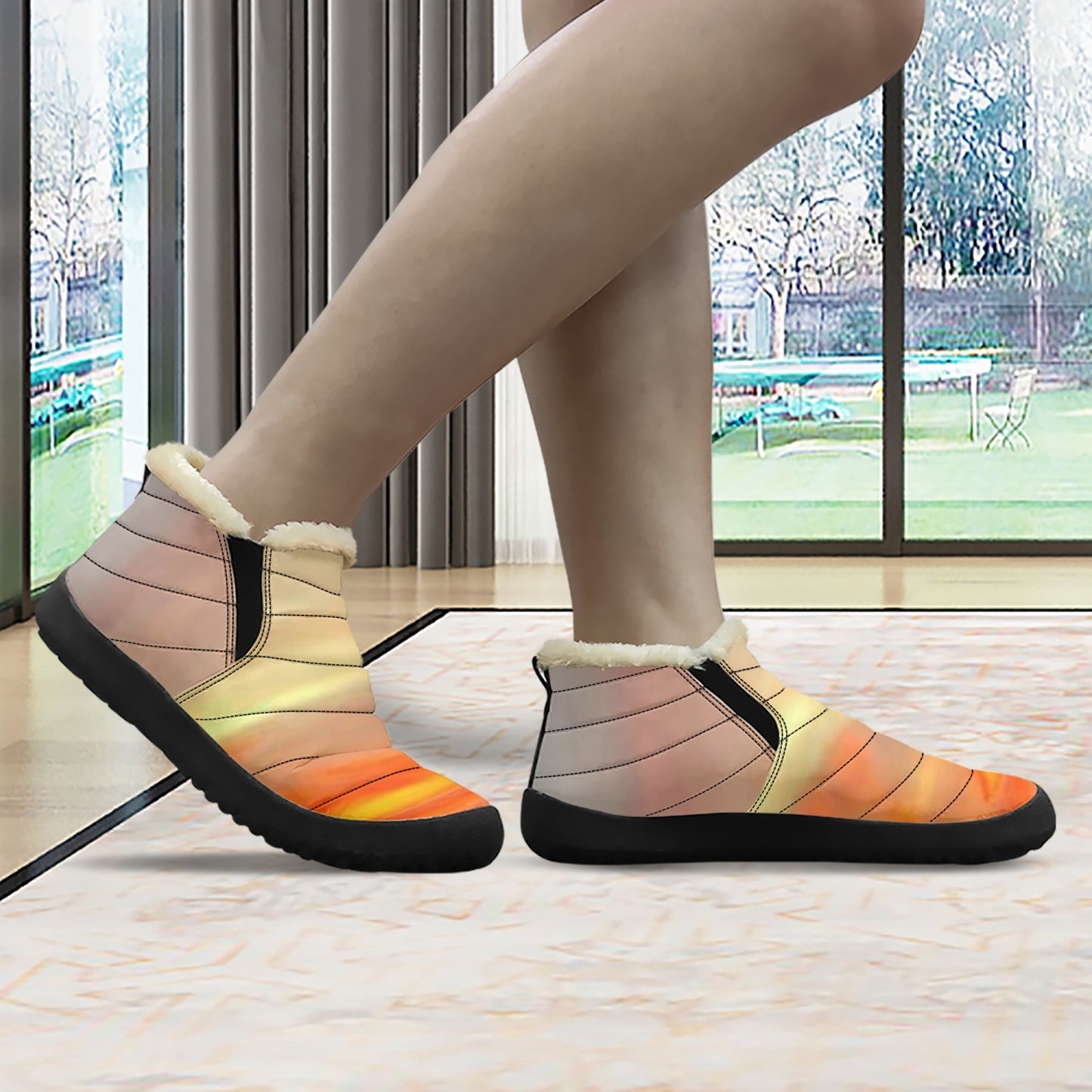 The sun's glow radiates peace. SunWhys Casual Cotton-pad Fur Shoes