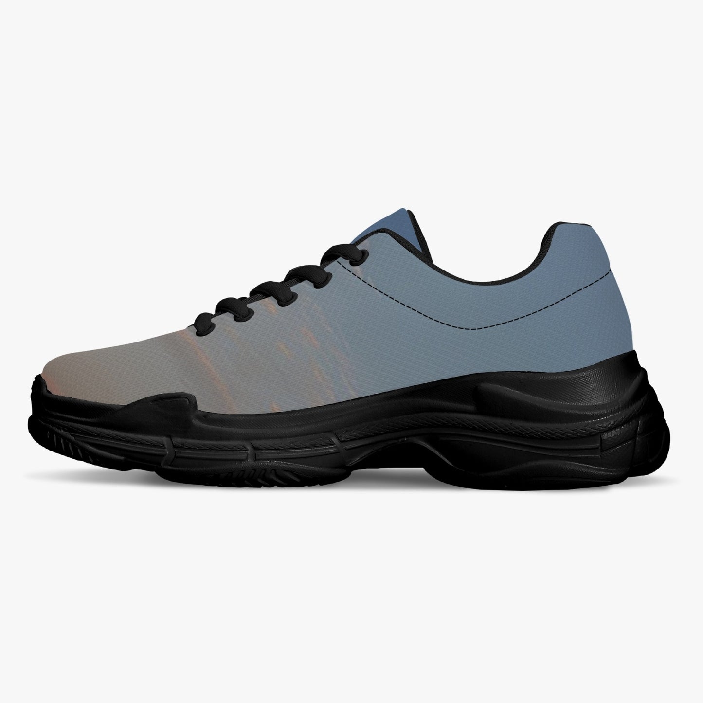 Peaceful awakening to nature's beauty. SunWhys Trendy Chunky Sneakers - White/Black