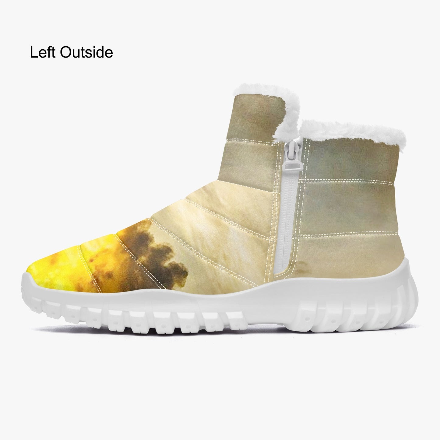 Sunrise brings calmness and peace. SunWhys Cotton-pad Fur Zipper Up Boots