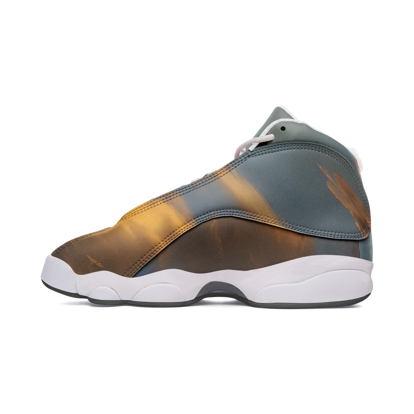 Waking up to peaceful tranquility. SunWhys  Unisex High Top Leather Sneakers