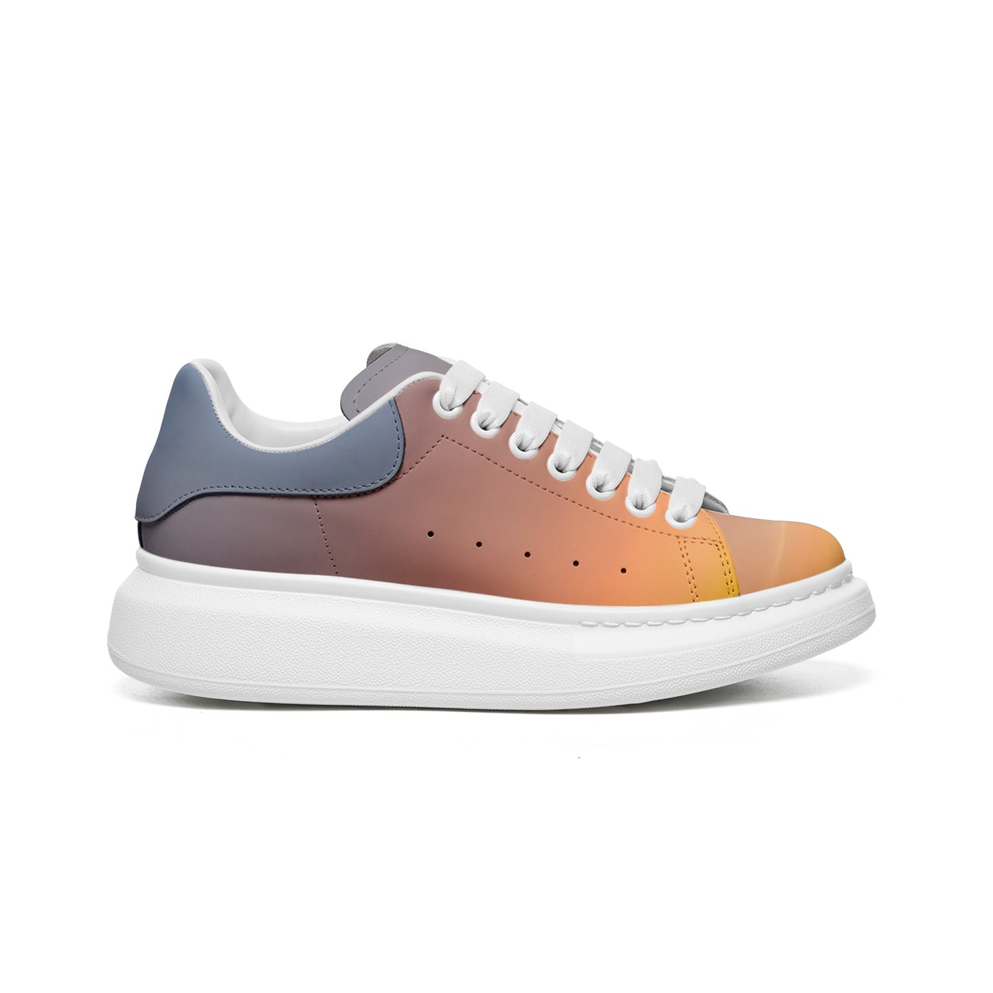 Contentment flows in each ray. SunWhys  Unisex Non Slip Lace Up Faux Leather Sneakers