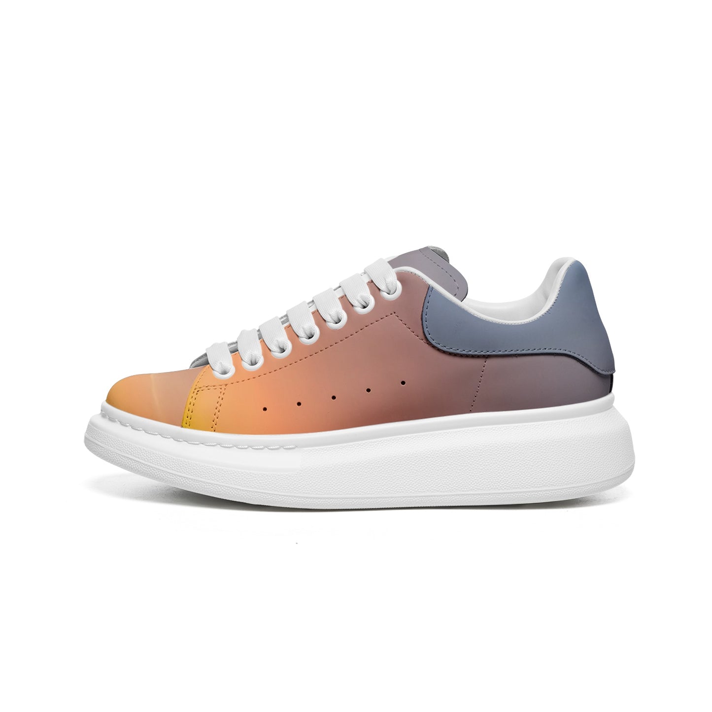 Contentment flows in each ray. SunWhys  Unisex Non Slip Lace Up Faux Leather Sneakers