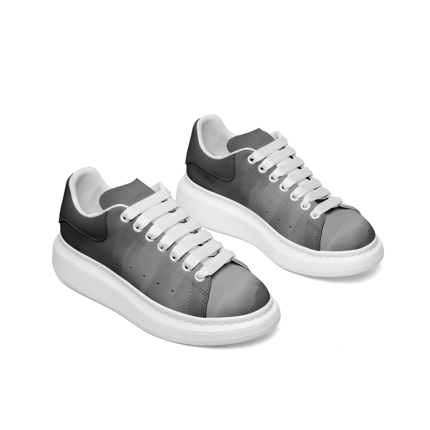 Vibrant skies welcome the arrival of morning. SunWhys  Unisex Non Slip Lace Up Faux Leather Sneakers