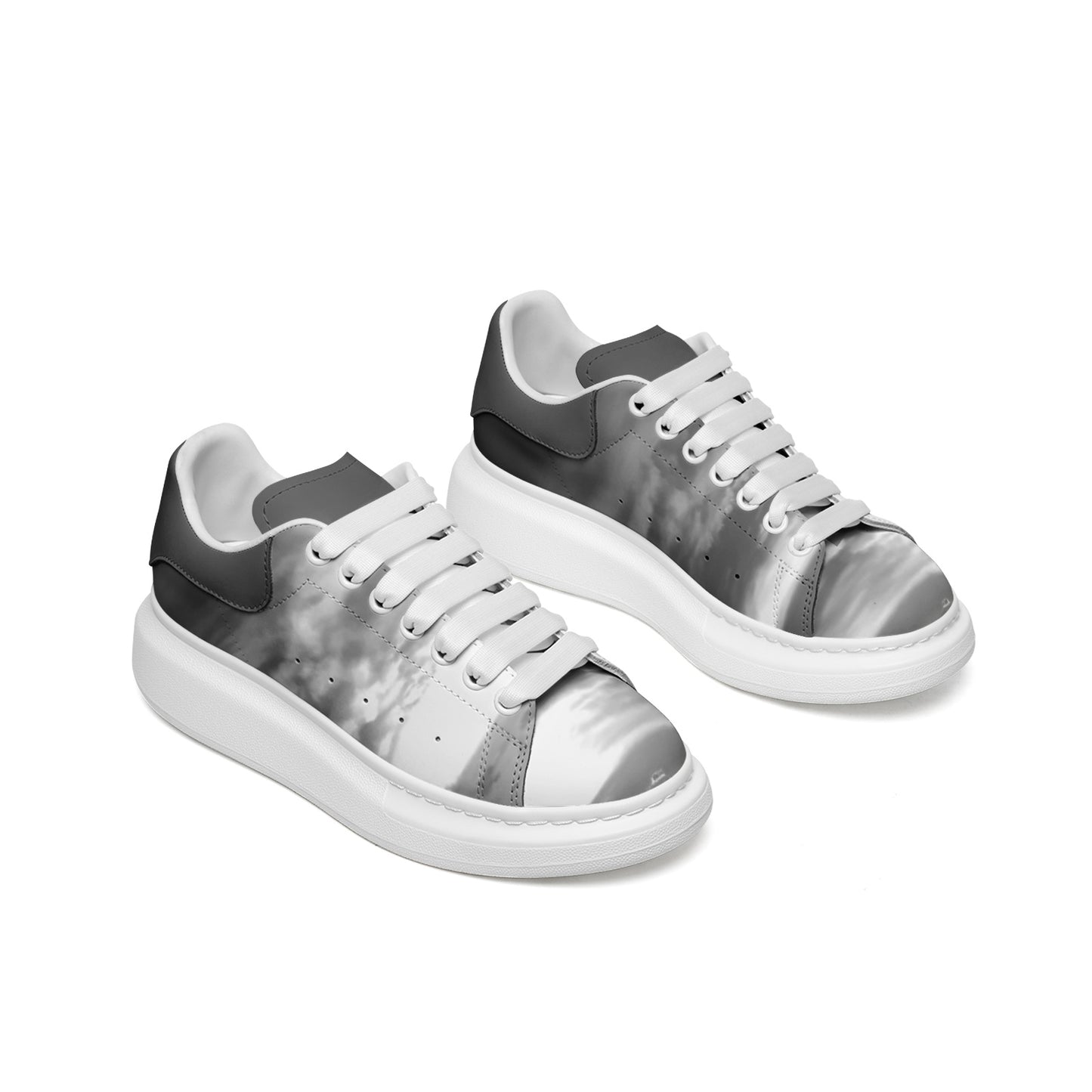 Xanadu's gates open at the break of dawn. SunWhys  Unisex Non Slip Lace Up Faux Leather Sneakers