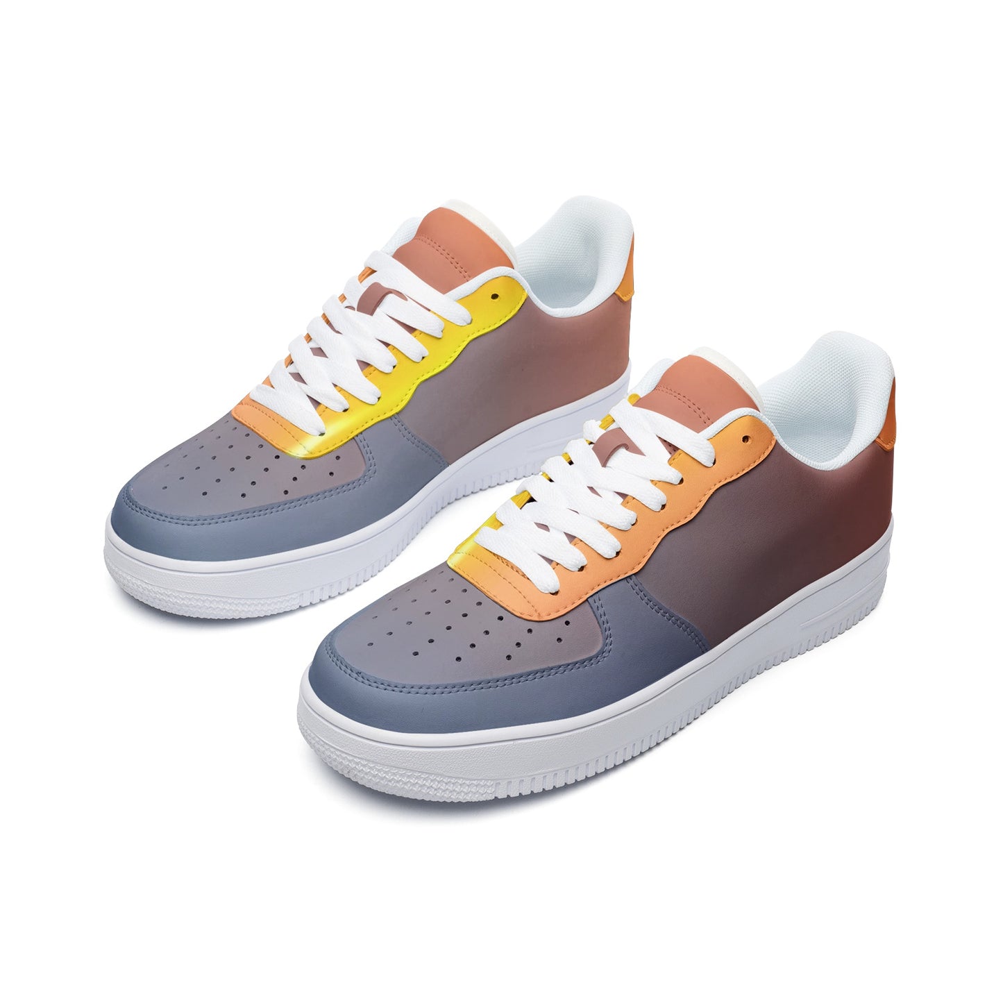 Starting the day with joy. SunWhys  Unisex Low Top Leather Sneakers