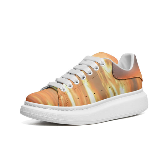 Tranquility embraces me at dawn. SunWhys  Unisex Non Slip Lace Up Faux Leather Sneakers