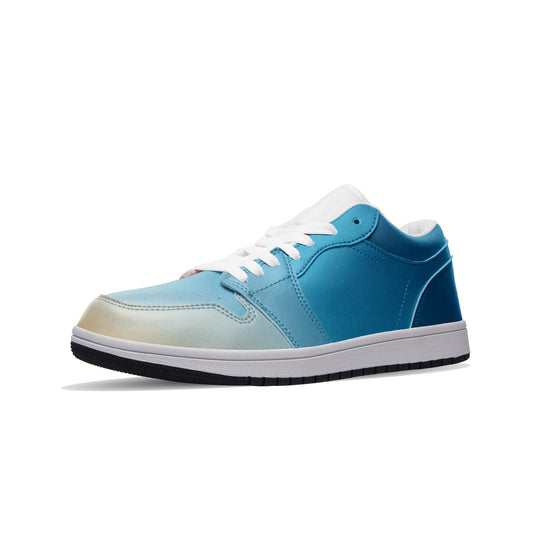 The sun's warmth energizes me. SunWhys  Unisex Low Top Leather Sneakers