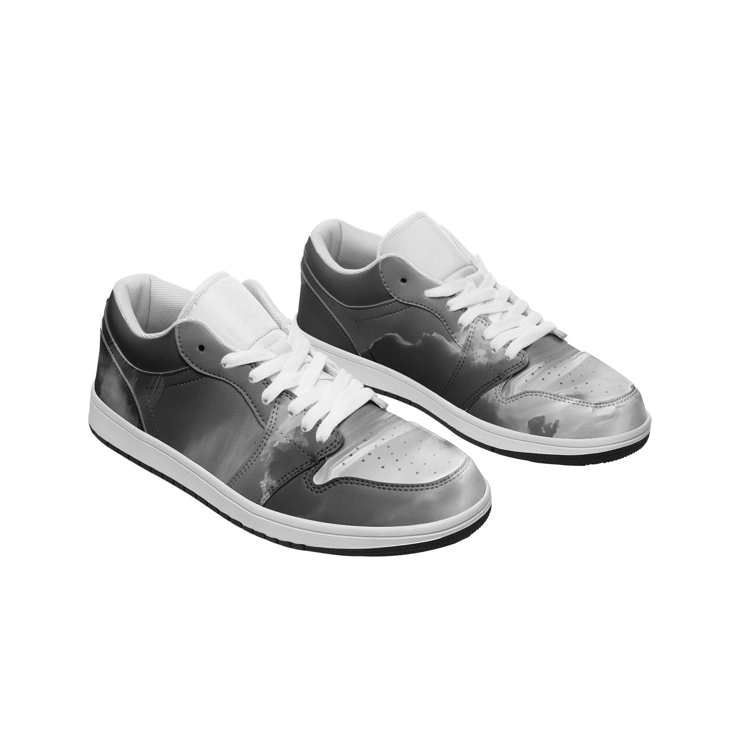 Zero in on the beauty of sunrise. SunWhys  Unisex Low Top Leather Sneakers