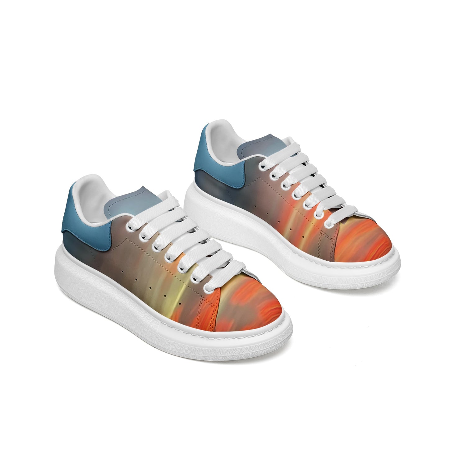 I feel joyful in the morning. SunWhys  Unisex Non Slip Lace Up Faux Leather Sneakers