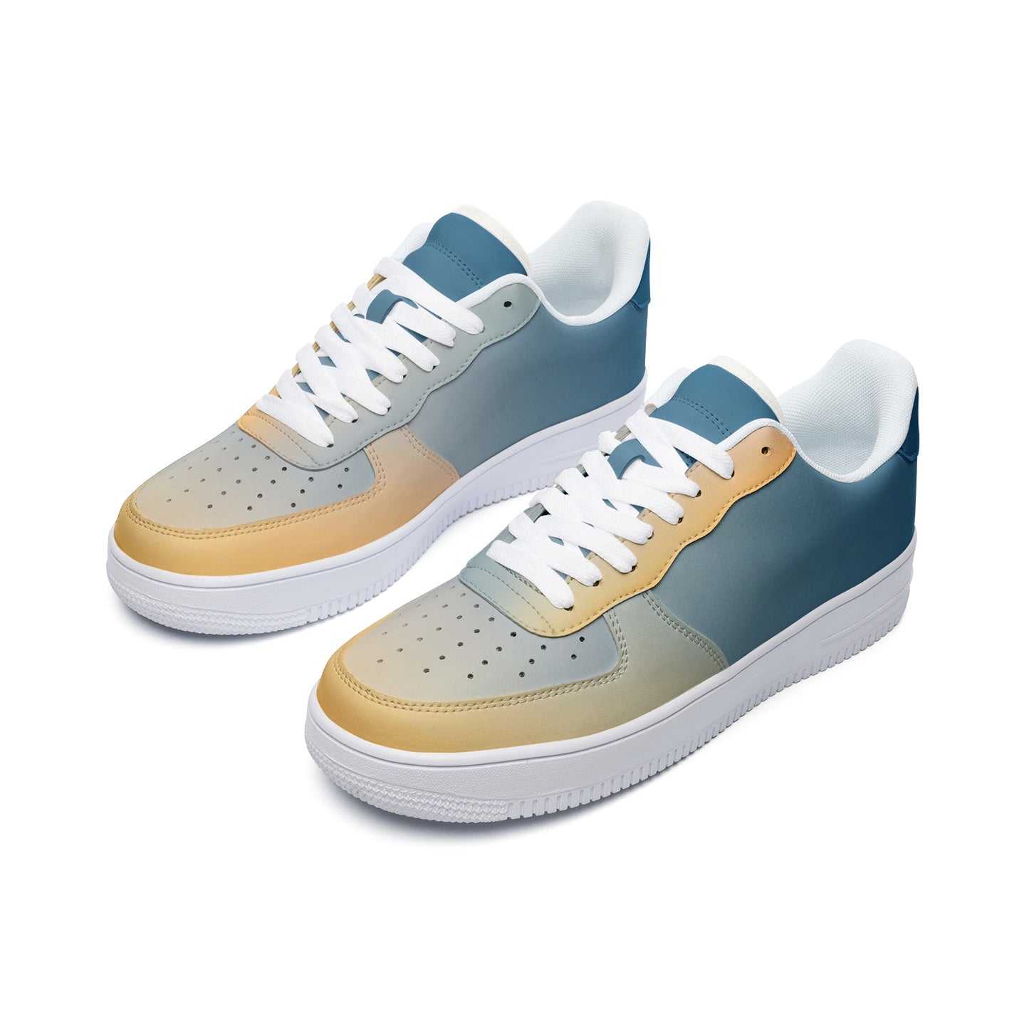 Finding happiness in the morning. SunWhys  Unisex Low Top Leather Sneakers