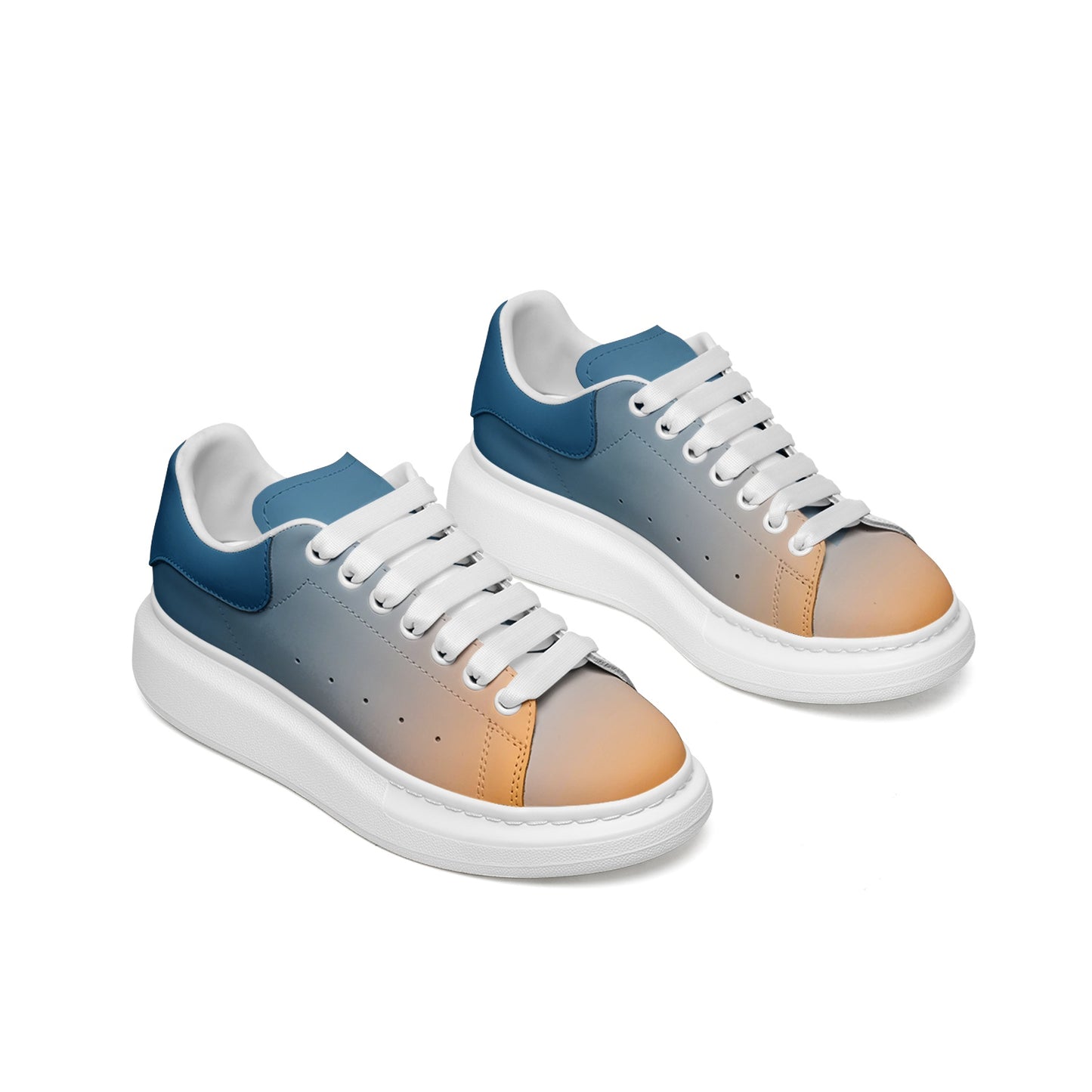 Quiet joy in the sunrise. SunWhys  Unisex Non Slip Lace Up Faux Leather Sneakers